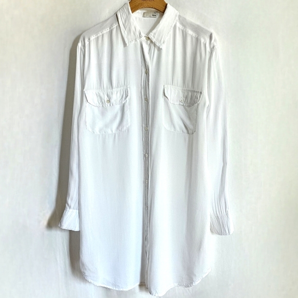 🇨🇦 Aritzia Wilfred Free White Button Shirt Dress - Picture 10 of 16